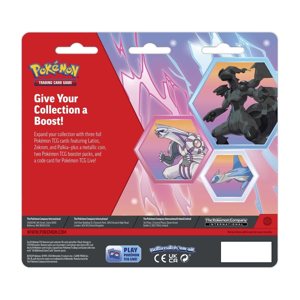 Pokémon TCG: Latios, Zekrom & Palkia Cards with 2 Booster Packs & Coin